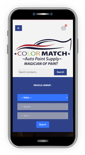 Color Match website design viewed on a cell phone