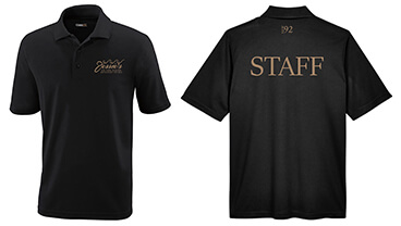 embroidery & screen printing example of Staff Polo Shirts by Apple Orange Marketing