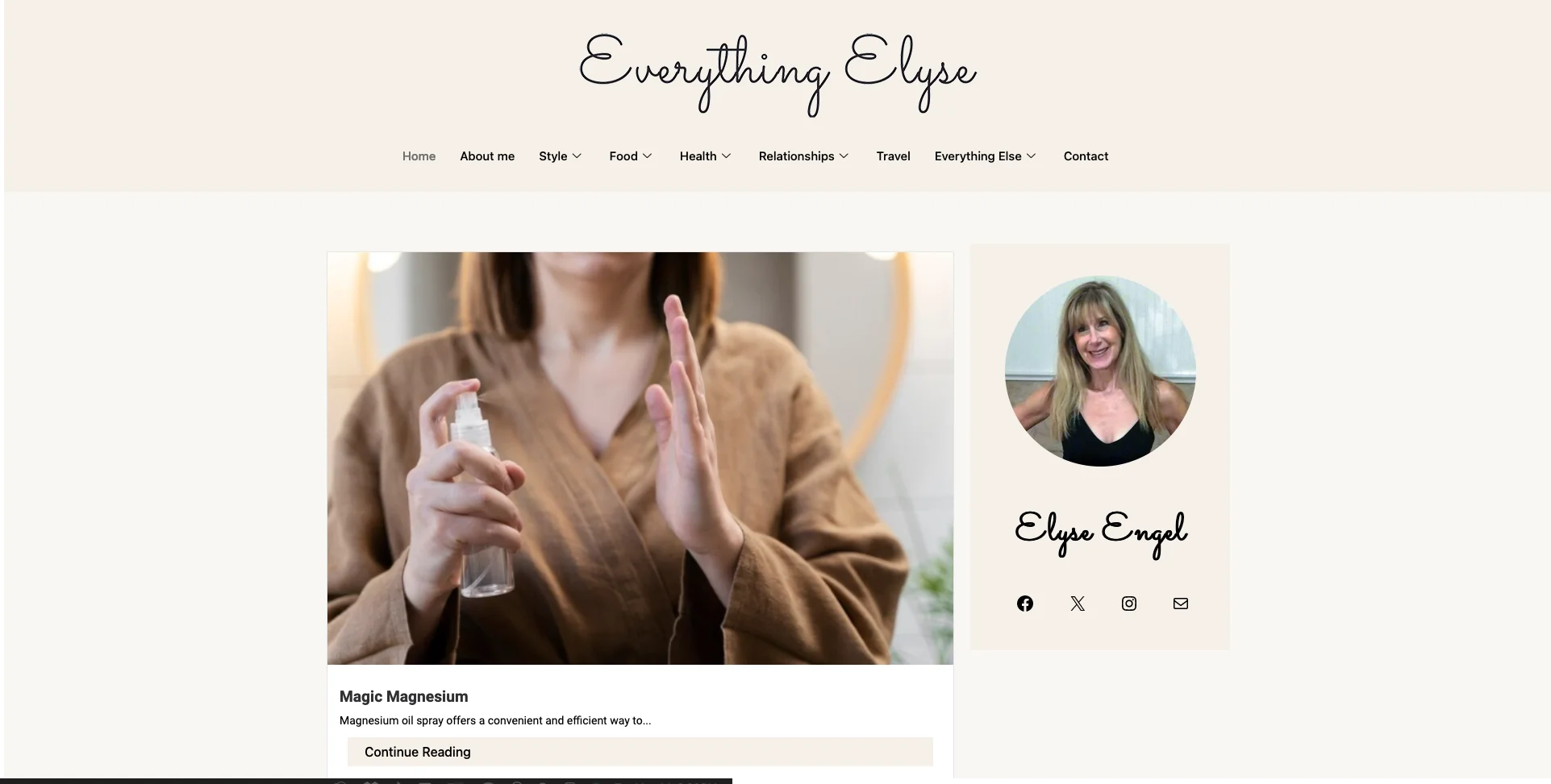 view of the Everything Elyse Blog